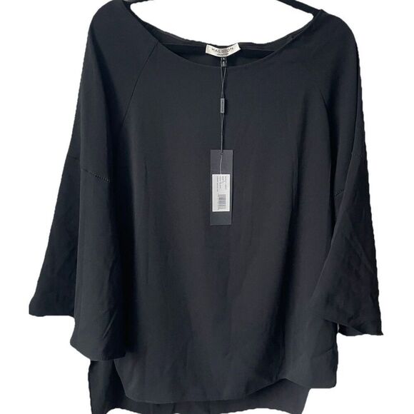 NWT'S $445 Halston Heritage Off The Shoulder Black Blouse with Bell Sleeve Small - Picture 1 of 4